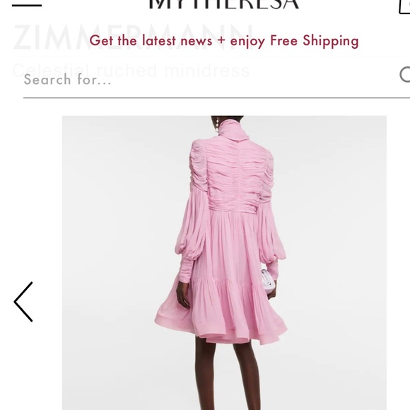 Zimmermann Celestial Pink Tie Neck Chiffon Dress - Picture 6 of 9